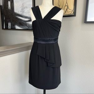 PHOEBE COUTURE black knit jersey cocktail dress